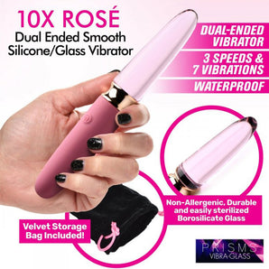 10X Dual End Smooth Silicone/Glass Vibe*