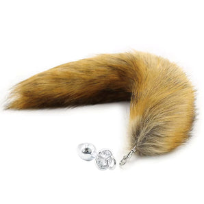 Faux Fox Tail w Detachable Plug - Medium - Brown