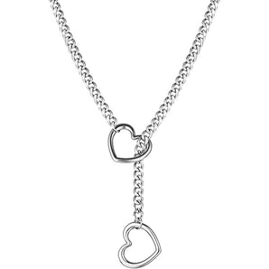 HEART O RING SLIP CHOKE CHAIN - SILVER