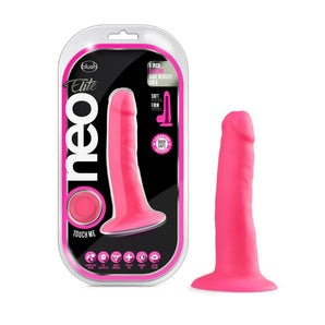 Neo Elite - 6" Silicone Dual Density Cock - Neon Pink