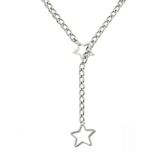 STAR O RING SLIP CHOKE CHAIN - SILVER