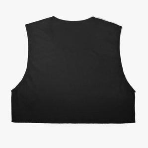 Unisex Large - Mini Crop Top Sheer - Black