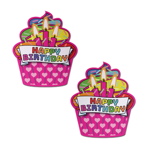 Happy Birthday Cupcake Pasties - Pink Multicolored