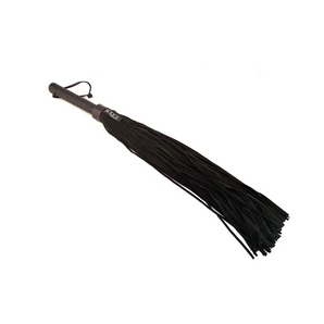 Long Suede Flogger With Leather Handle Black