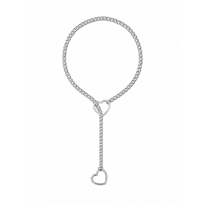 HEART O RING SLIP CHOKE CHAIN - Silver