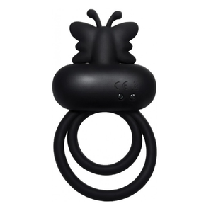 DECADENCE- BUTTERFLY BANG. Cock & Ball Strap with vibrating Stiimulation Antena Stimulator. Liquid Silicone. Multi-Speed. Rechargeable.