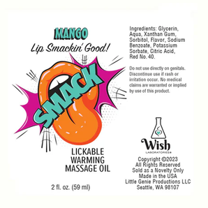 Warming & Lickable Massage Oil - Mango 2oz 🥭