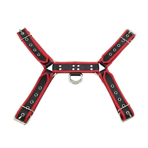 PVC O.T.H Front Harness Black with Red Piping / Large/XL