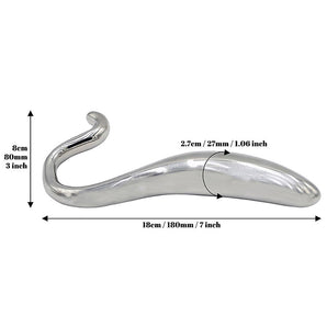 Stainless Steel Hollow Curved Wand In Case