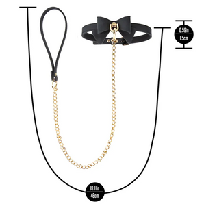 Temptasia Ardor - Silicone Collar & Leash - Black with Bow