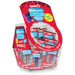 Screaming O Rechargeable Bullets in candy bowl - Assorted 24 pcs