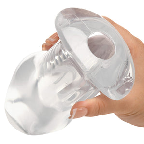 Dicked Clear Hollow Anal Plug - X-Large