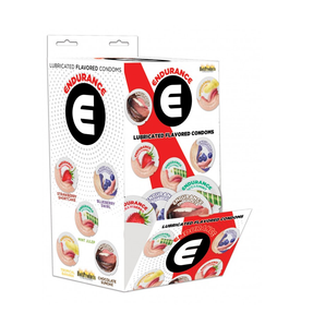 ENDURANCE CONDOMS - ASSORTED FLAVORS- WALL MOUNT DISPLAY -144 PCS