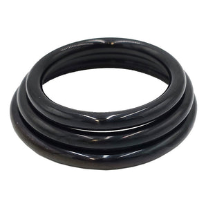 Stainless Steel 3 Piece Cock Ring Set (45/50/55mm) - Black