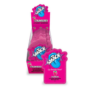 SMACK Warming & Lickable Massage Oil, Strawberry 3ML Pouch Display of 36 🍓