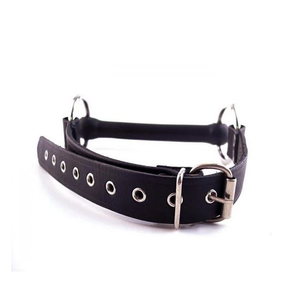 Leather Rubber O-Ring Rod Gag Black