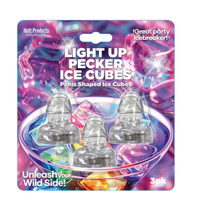 LIGHT UP PENIS ICE CUBES 3PK. BLINKING/FLASHING PENIS SHAPED ICE CUBES.