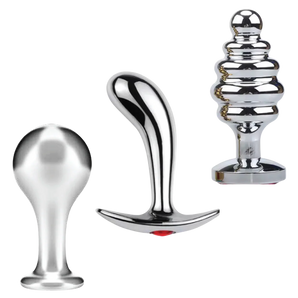 Tools of Temptation Collection (Small) - Metal Anal Plug Trio – Classic, Curved & Beaded