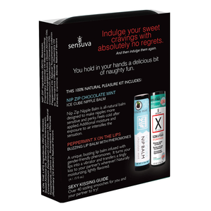 TESTER - LIPS & NIPS Pleasure Kit Chocolate NipZip + Chocolate Peppermint Limited Edition XBalm+50 Ways to Kiss Guide