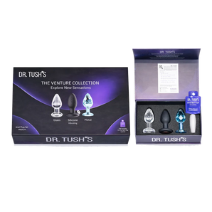 Venture Collection (Small) - Deluxe Anal Plug Set – Vibrating Silicone, Glass & Metal
