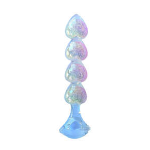 COTTON CANDY- JOY GEMS- PEARL DIPPER. Anal Beads with Ring Handle. Liquid Silicone. Glitter Encased Sparkles.