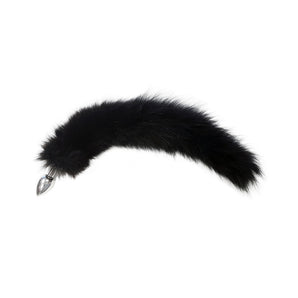Removable Medium Stainless Steel  Butt Plug Tail With Real Fur