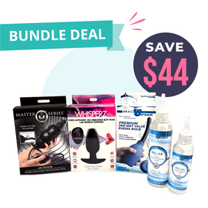 XR Brands Vibrating Plug + Anal Care Value Bundle