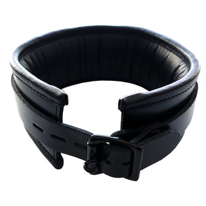 Leather Padded Collar - Black with Black