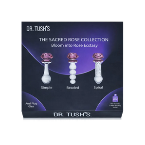 The Sacred Rose Anal Plug & Dildo Glass Trio
