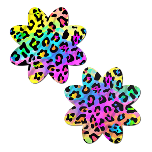 Rainbow Cheetah Leopard Print Petal Breast Pasties