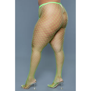 Can't Back Down Pantyhose -Neon Green Qu