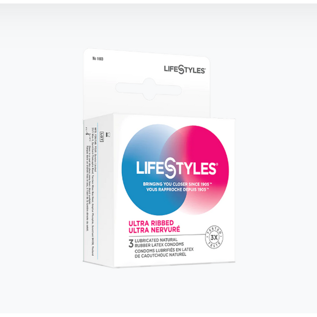 Lifestyles Pleasure Ribbed Condoms 3ct
