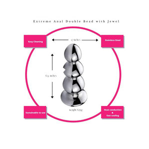 Extreme Anal Triple Bead w/ Onyx jewel