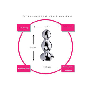 Extreme Anal Double Bead w/ Onyx jewel