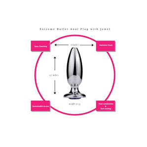 Extreme Bullet Anal Plug w/ Onyx jewel
