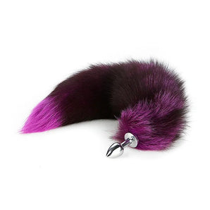 Real Fox Tail Plug - Large - Purple