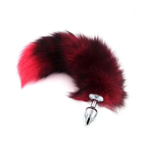 Real Fox Tail Plug - Large - Red