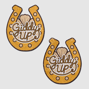Giddy Up Sparkling Horseshoe Golden Pasties