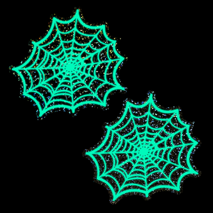 Glitter Black Glow in the Dark Spooky Spider Web Pasties