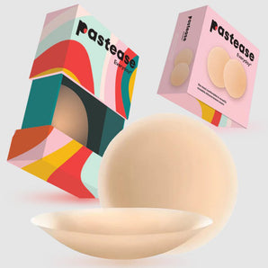 Pastease Everyday® Silicone Reusable Adhesive Nipple Covers w Travel Box - Sand - Large (D+ cups)