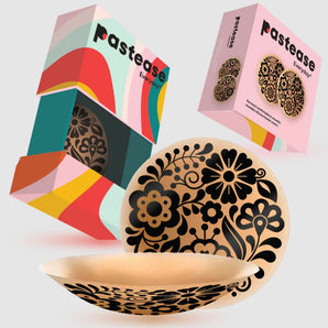 Pastease Everyday® Silicone Reusable Adhesive Nipple Covers w Travel Box - Bloom - Large (D+ cups)