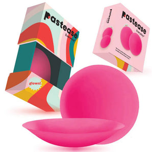 Pastease Everyday® Silicone Reusable Adhesive Nipple Covers w Travel Box - Fuchsia - Small (A-C cups)