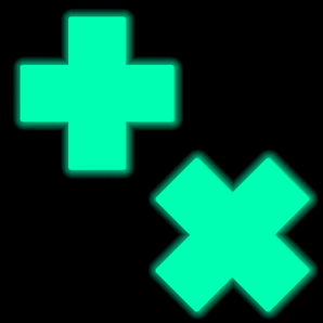Plus X: Glow-in-the-Dark Neon Cross Pasties - Turquoise