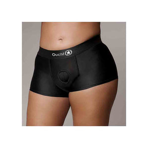 Vibrating Strap-on Boxer - Black - XL/2X