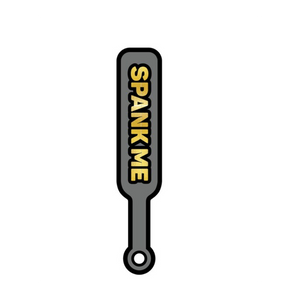 Enamel Pin: Spank Me Paddle - Grey/Gold