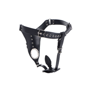Male Chastity Harness Silicone Anal Plug