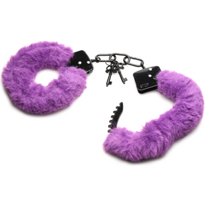 Cuffed in Fur Furry Handcuffs - Purple