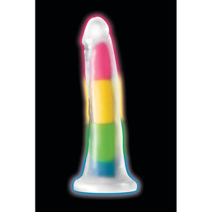 Lollicock 7" GID Rainbow Silicone Dildo*