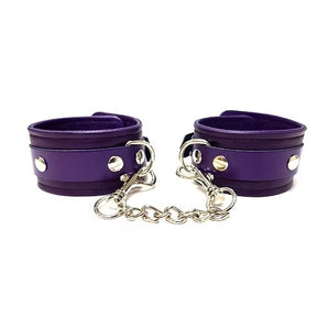 Classic Leather Ankle Cuffs - Purple
