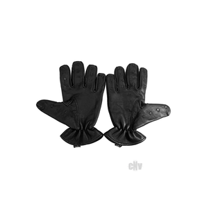 Leather Vampire Gloves Large Black